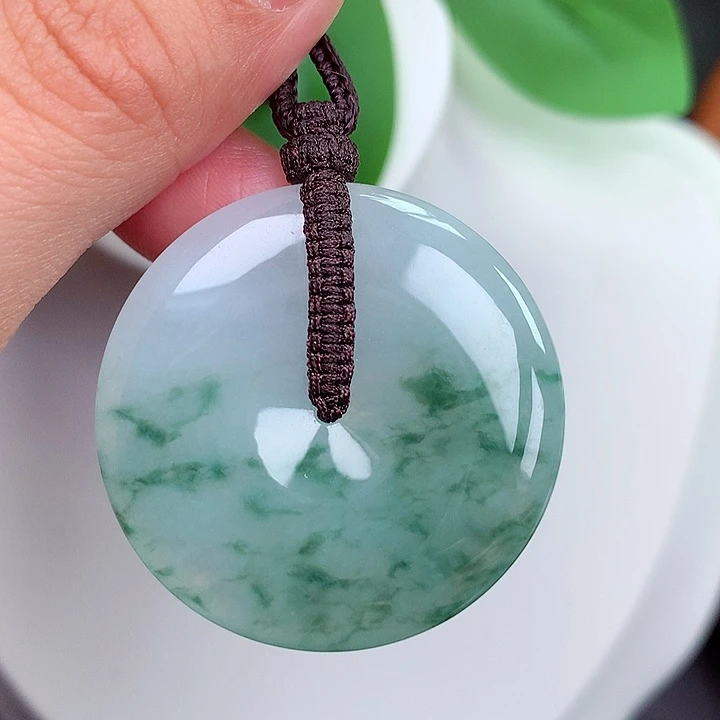 颈饰未镶嵌翡翠平安扣 34.6x5.5mm