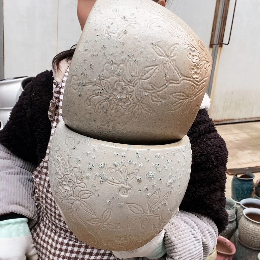 紫砂花盆瑕疵口18高18