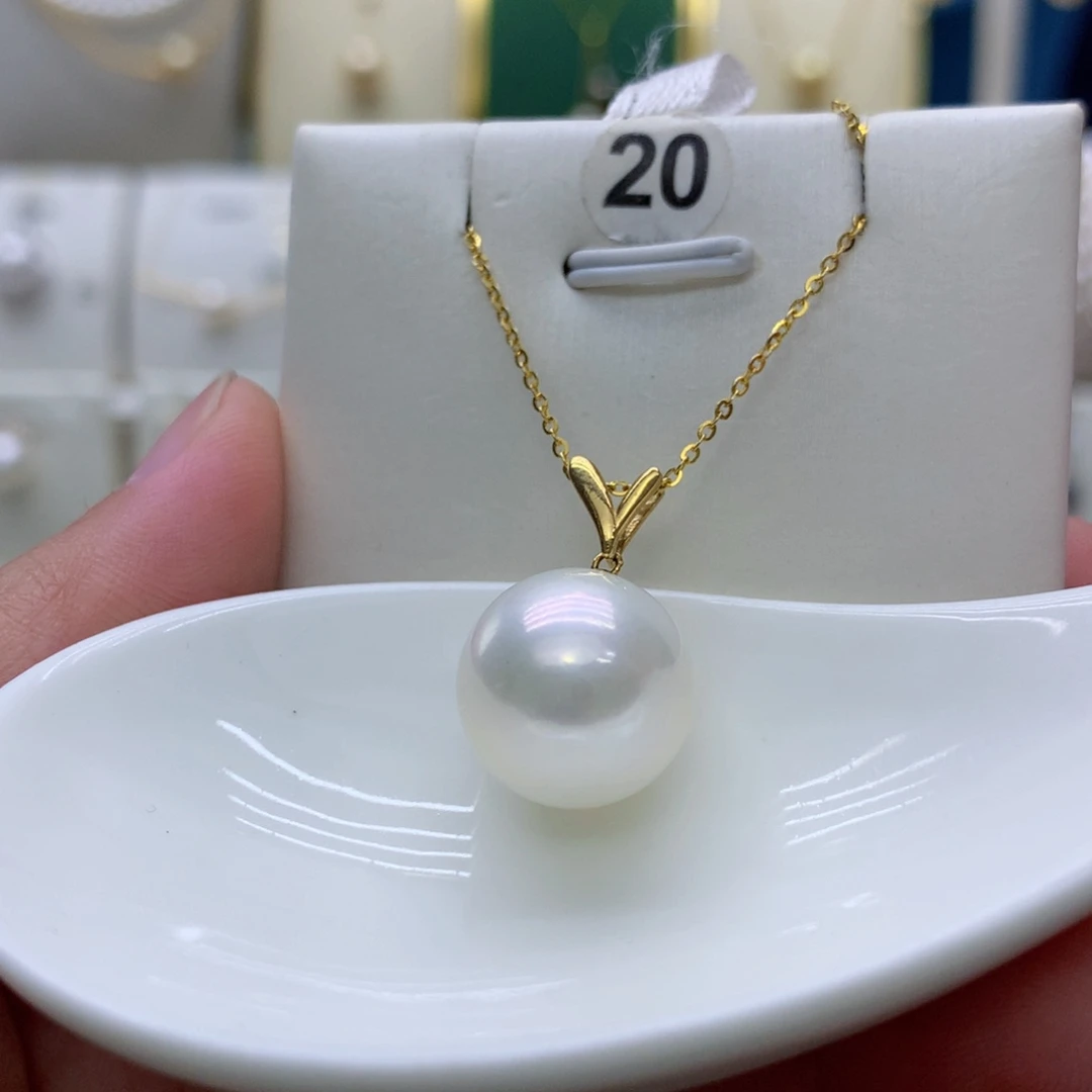 吊坠(不含链)18K金镶嵌淡水珍珠