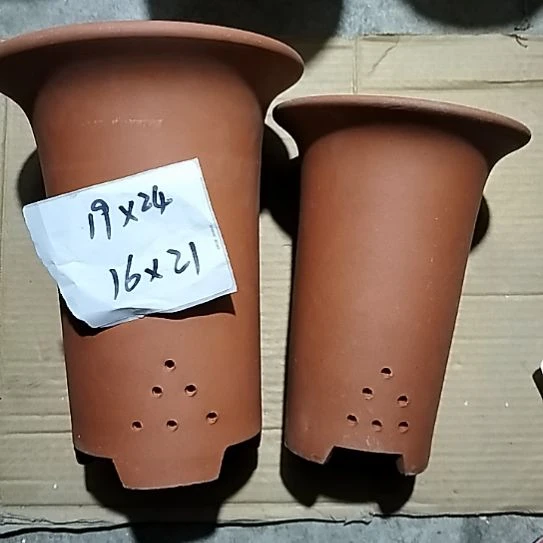 紫砂红泥兰花盆两个