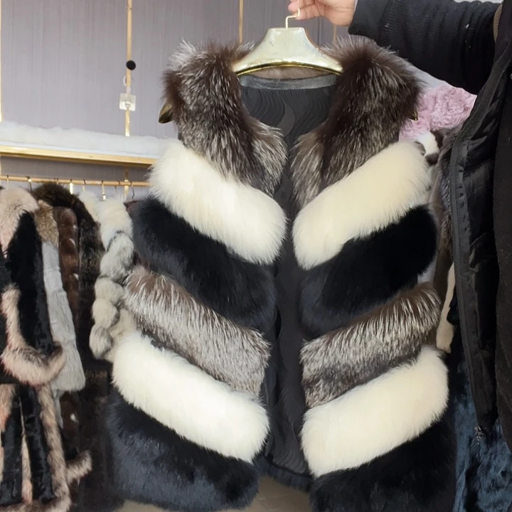 静***雅狐狸毛马甲真狐狸