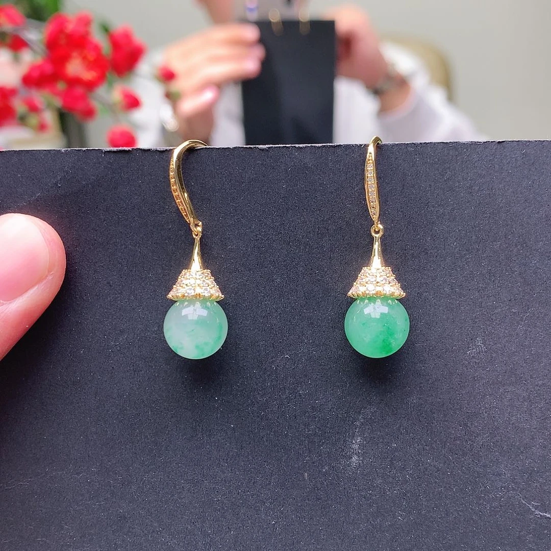 石英质玉未镶嵌耳坠