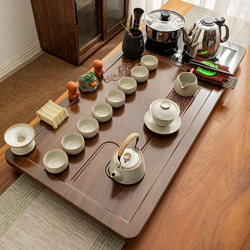 范哲萨2025新款茶具套装全自动底部上水茶盘家用茶台烧水壶一体整