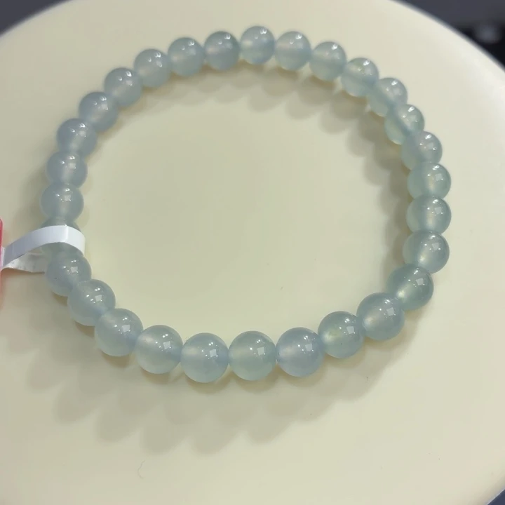 翡翠未镶嵌手链冰胶蓝底卡6.3