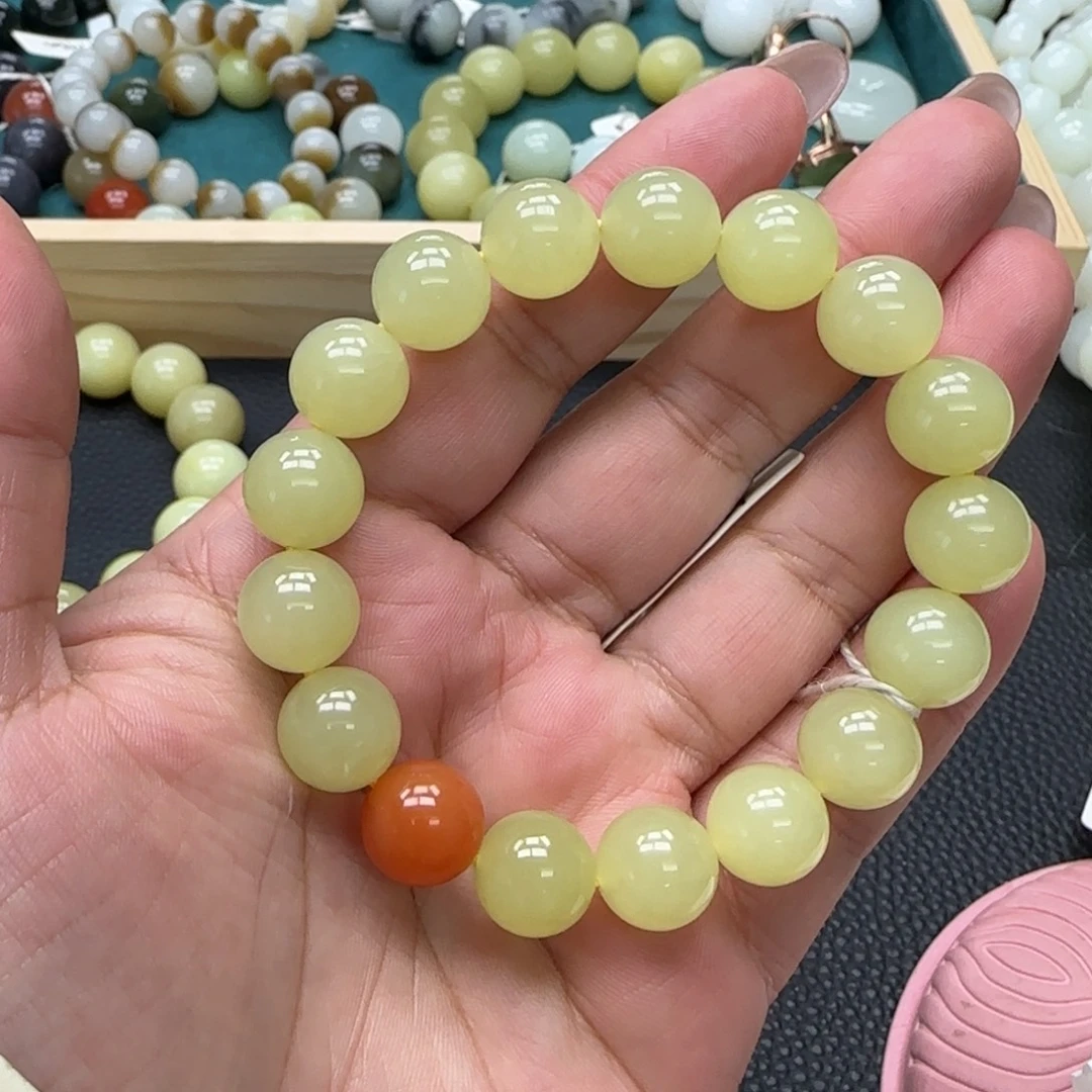三***石和田玉未镶嵌手链12