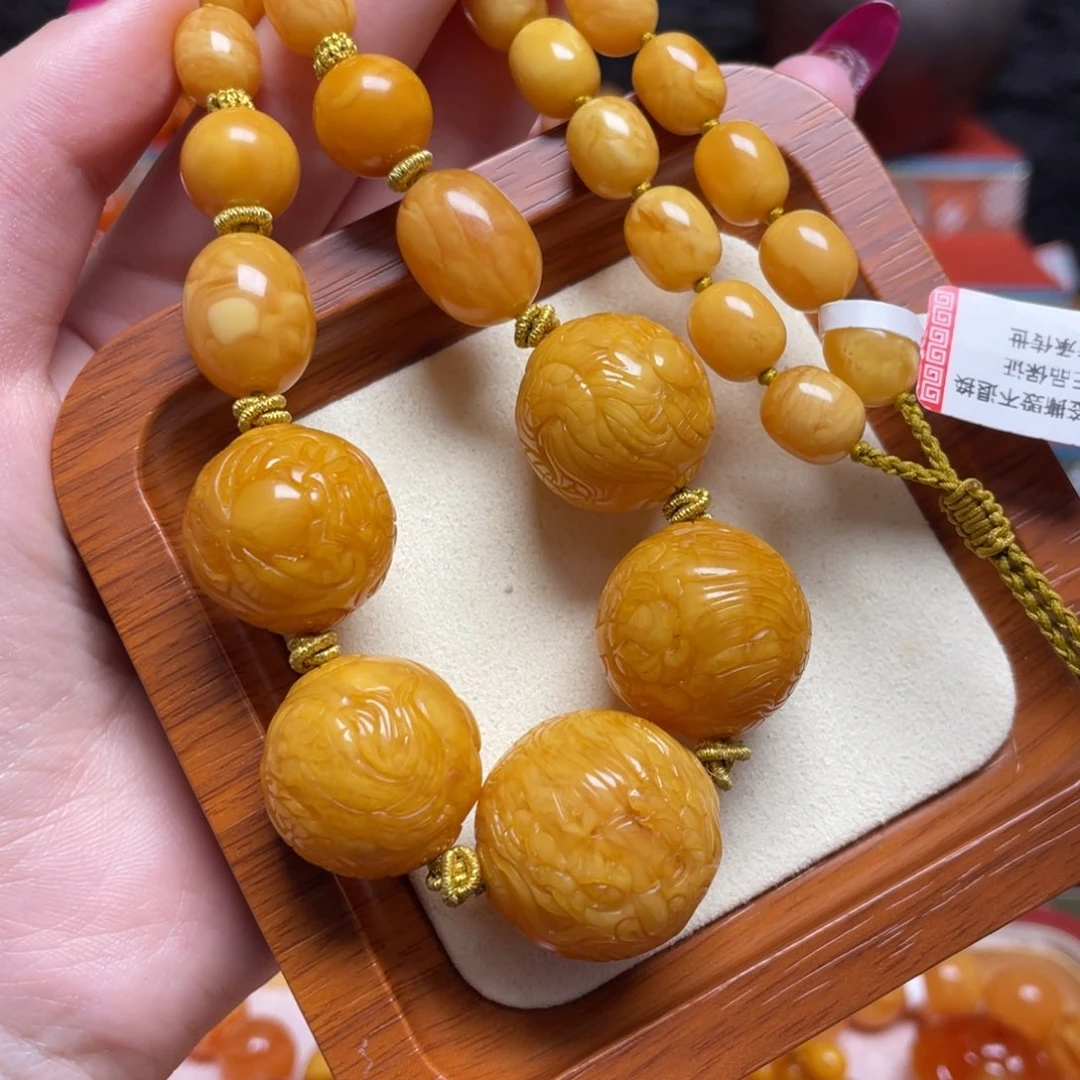 蜜蜡未镶嵌颈饰项链