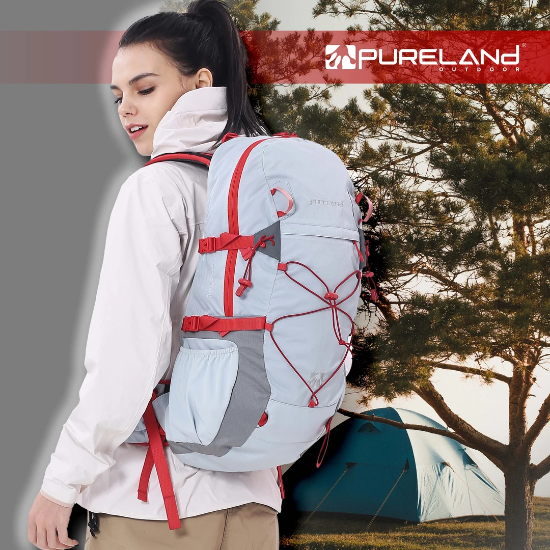 pureland/普尔兰德30L户外登山超轻大容量防水耐磨双肩包旅行背包