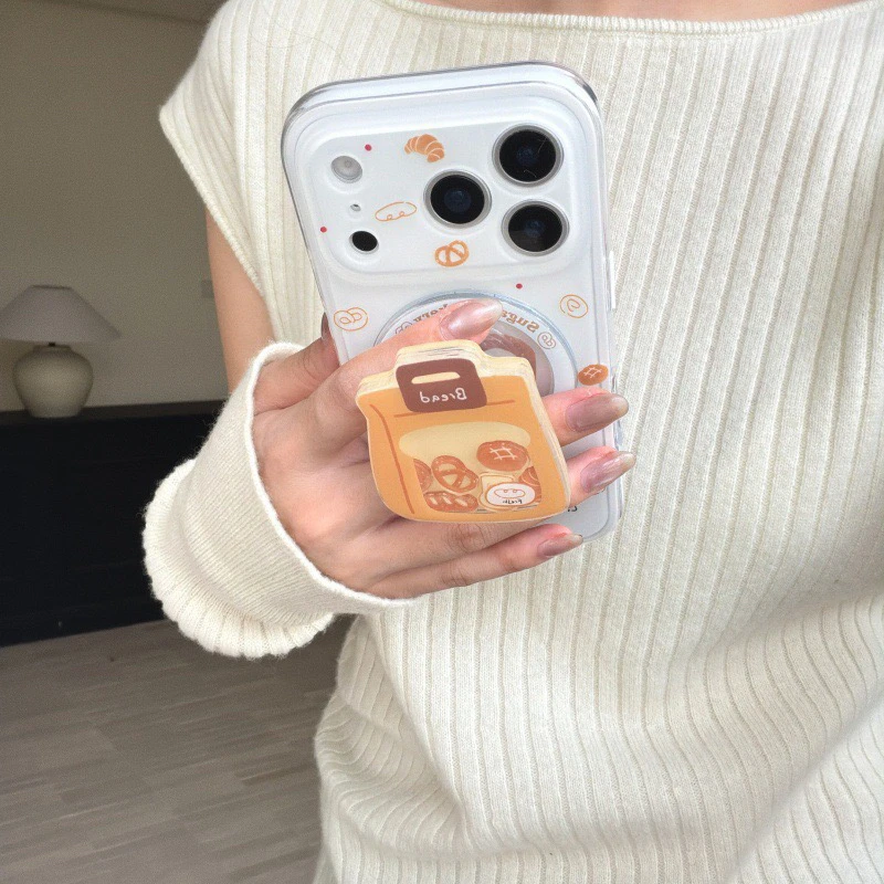 碱水结面包摇摇乐磁吸支架适用iphone17Promax苹果16手机壳15女14