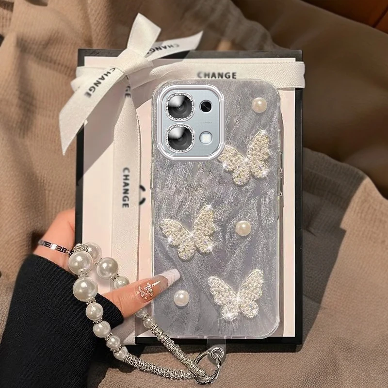 全包摄像头OPPOA6手机壳5G羽纱珍珠蝴蝶PLS120软壳a6新款防摔高档