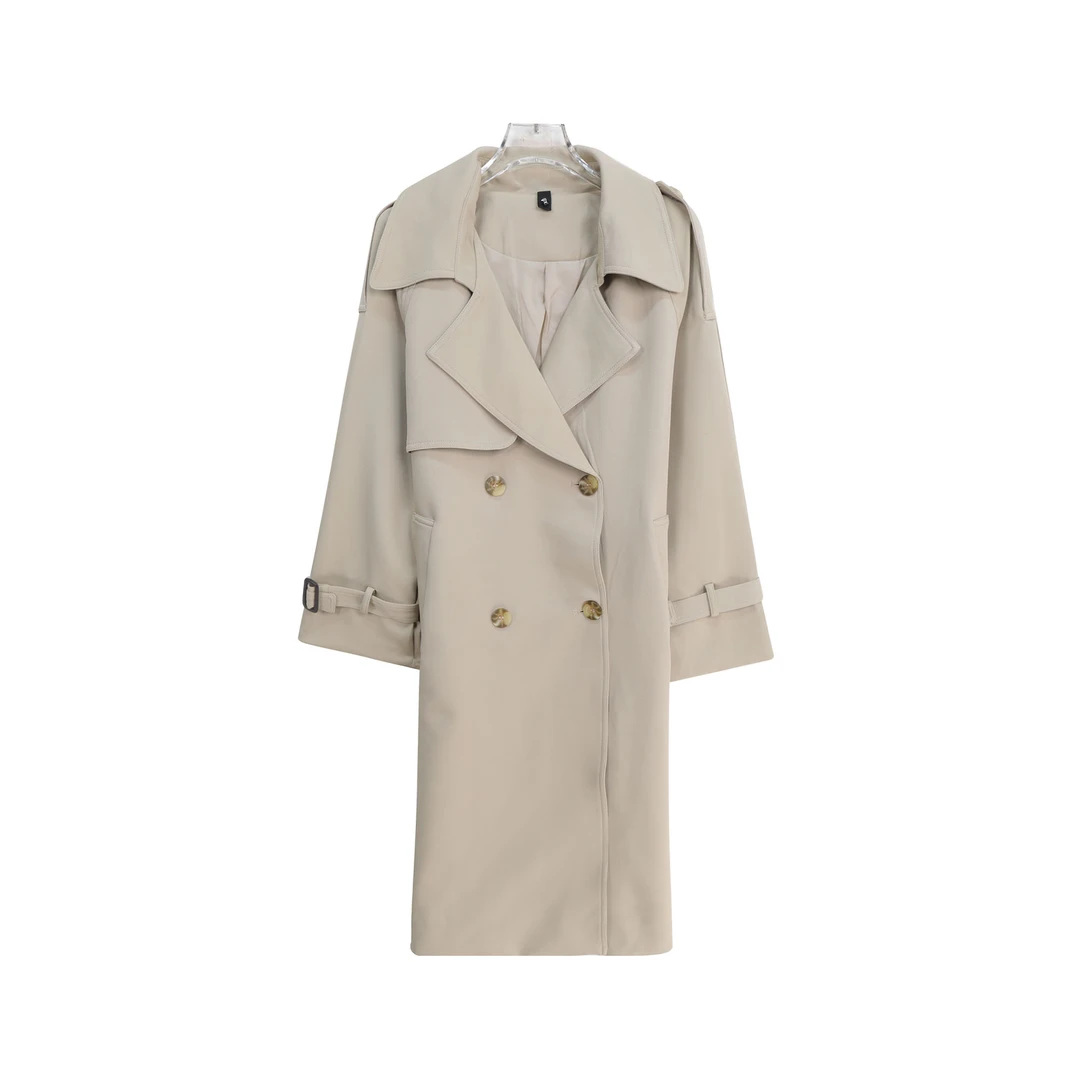 S韩版中长款高级感气质休闲收腰显瘦风衣S3345