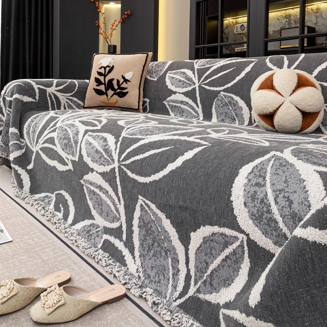 语叶四季通用沙发巾一整张全盖沙发垫子2025新款沙发套罩盖布巾