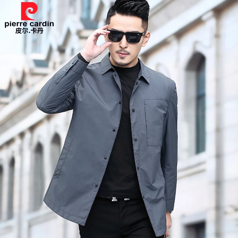 皮尔卡丹夹克外套男2025春秋季新款中年翻领休闲薄款专柜品牌风衣