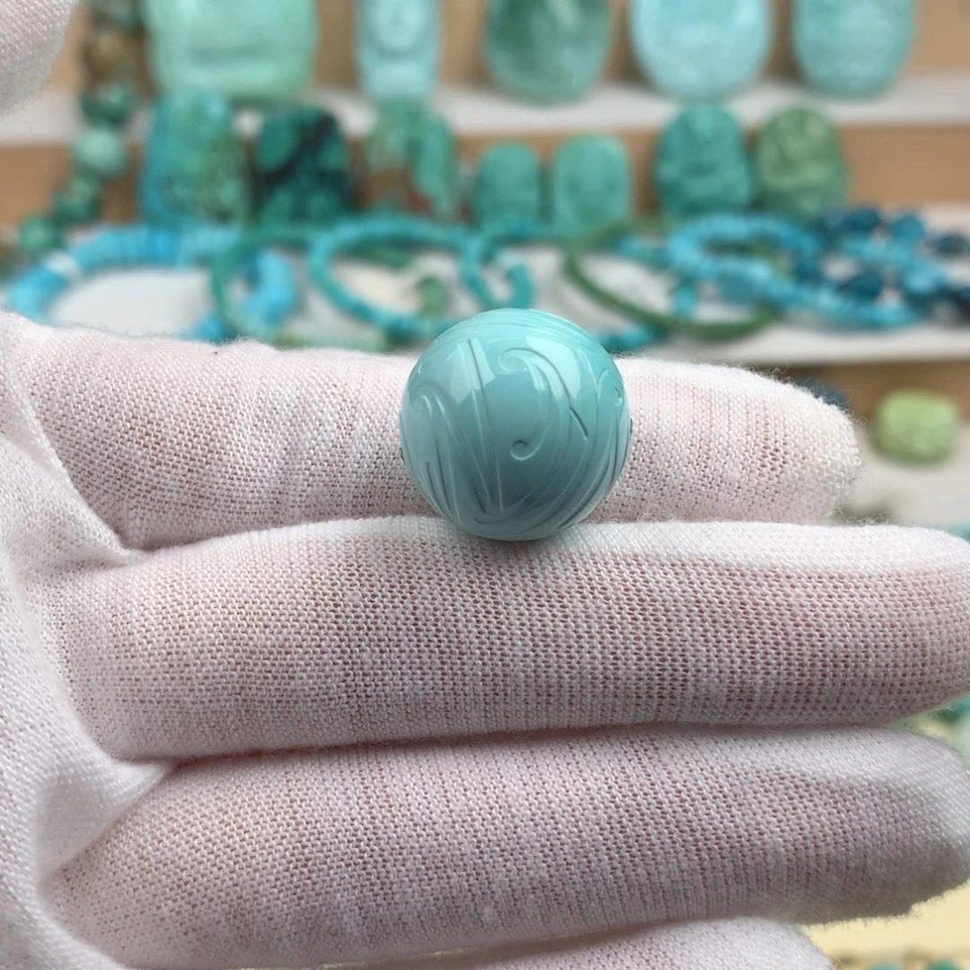 未镶嵌绿松石珠宝奇石17.7mm