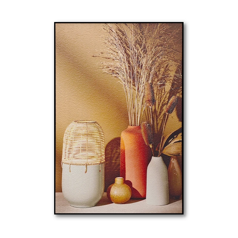 益师傅板高端装饰画客厅背景墙挂画立体餐厅五谷丰登壁画花瓶