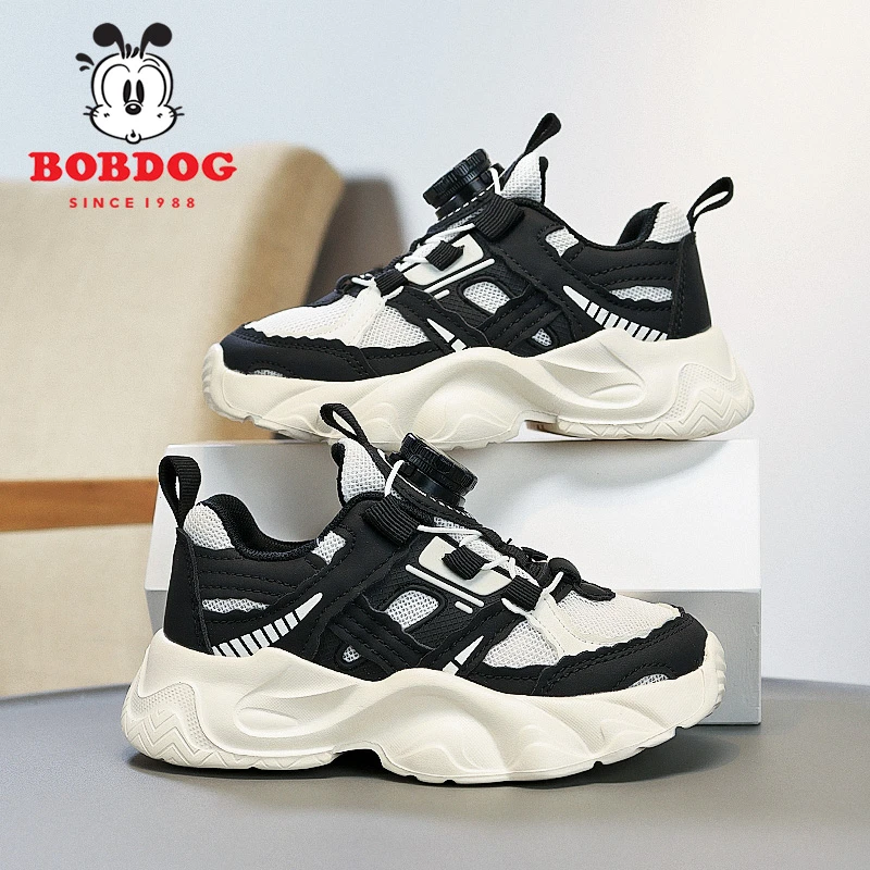 巴布豆男童老爹鞋2025春季新款男童透气运动鞋网面休闲跑步鞋百搭