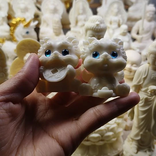 木菩提果小麒麟+一对小麒麟摆件