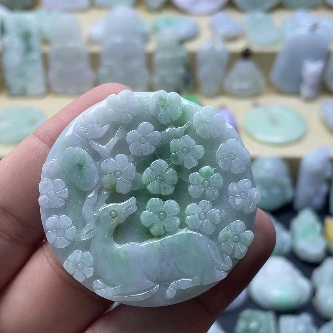 翡翠未镶嵌颈饰纯天然翡翠