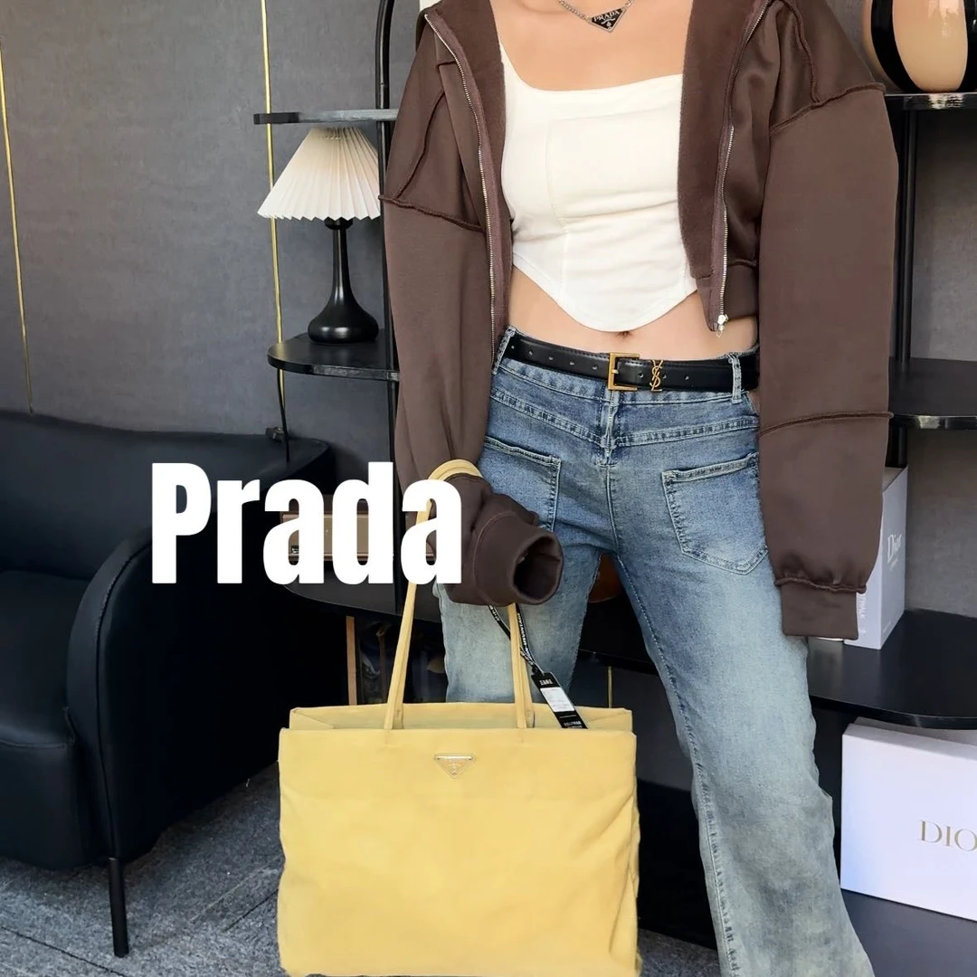 修复品619111/Prada/普拉达柠檬黄托特包