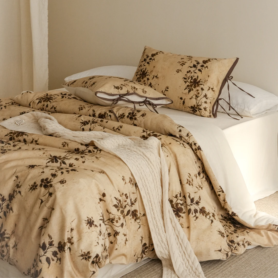 新中式复古风丨A类棉麻四件套床单被套法式高级感主卧室亚麻床品