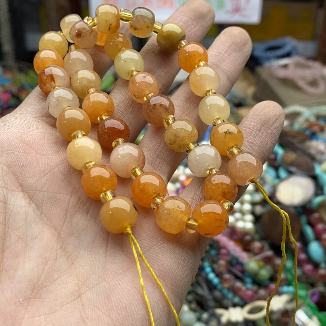 玛瑙/玉髓未镶嵌珠宝半成品一条金丝玉L278