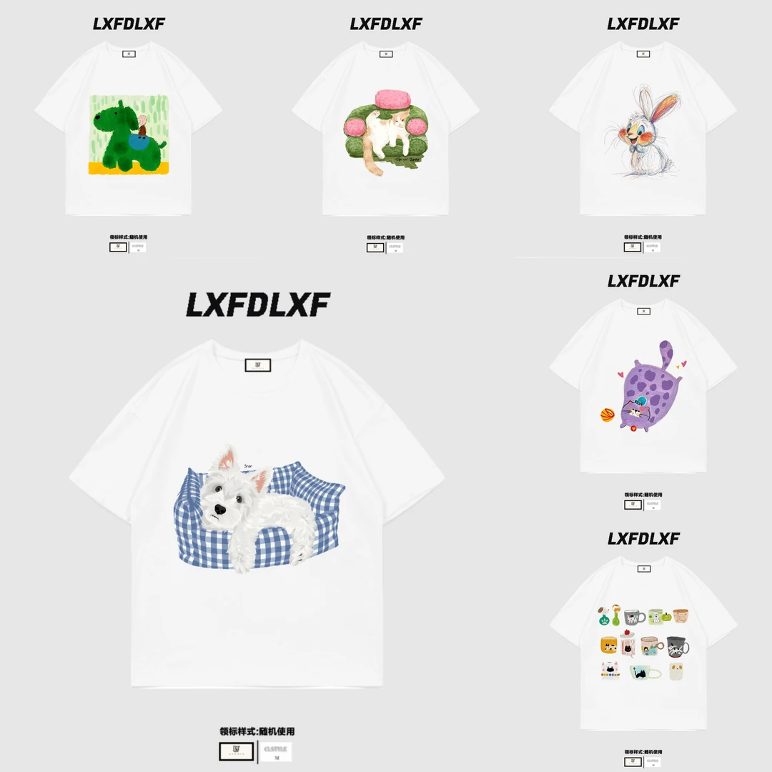 「宽松版型 卡码拍小」 LXFDLXF 门店货 数码直喷 男女同款 短袖t恤