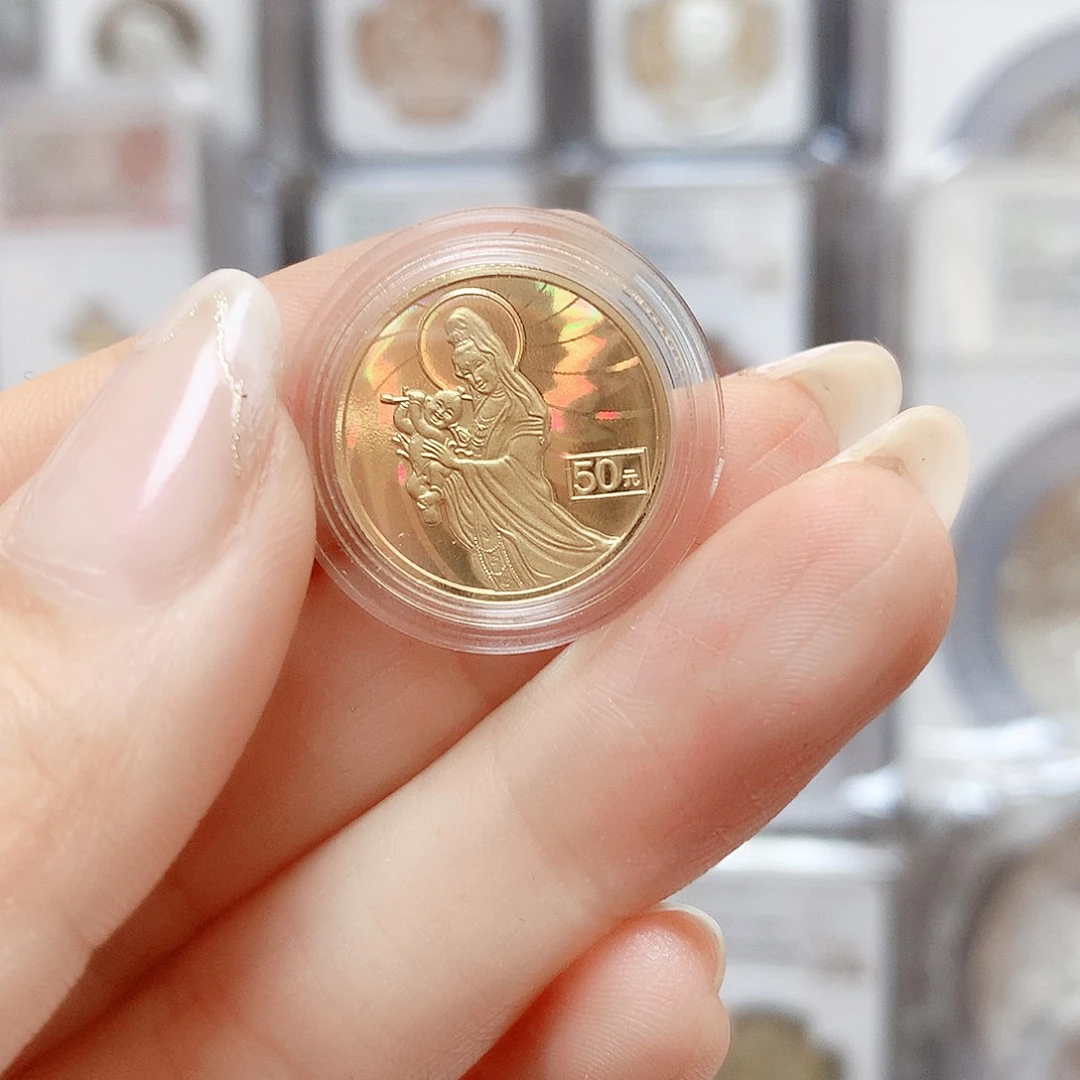 纯金2002年送子观音1/10金无证