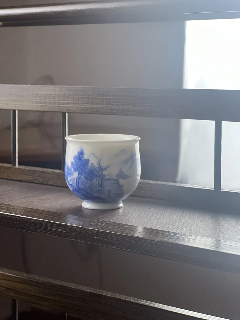 仿古工笔山水小炉士纯手工手绘