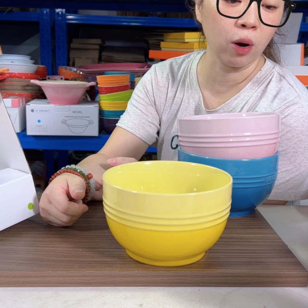 陶瓷轻虹黄色面碗
