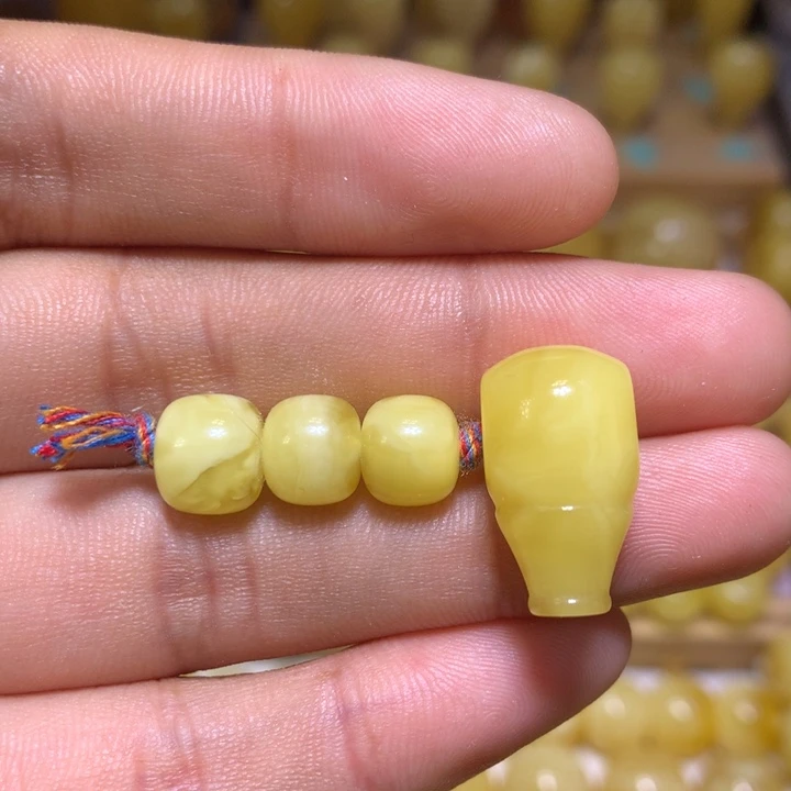 未镶嵌蜜蜡裸石天然俄料黄白花蜜蜡老型套装8.5-11