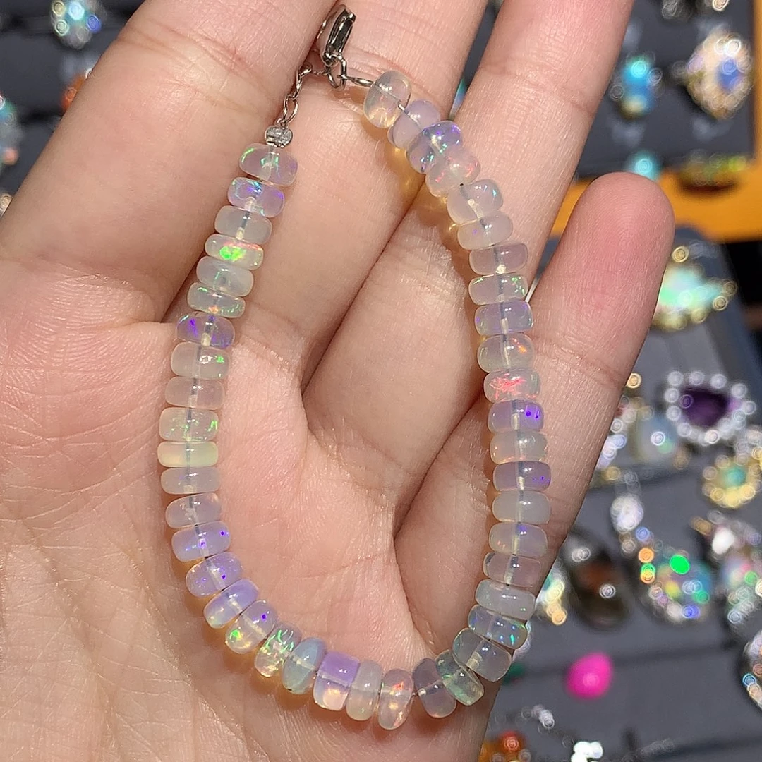 欧泊银S925镶嵌欧泊手链y