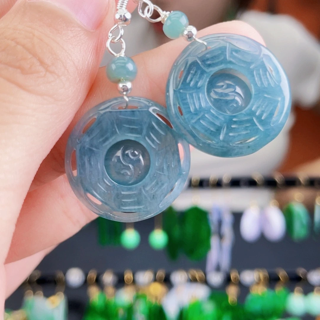 翡翠未镶嵌耳饰饰品