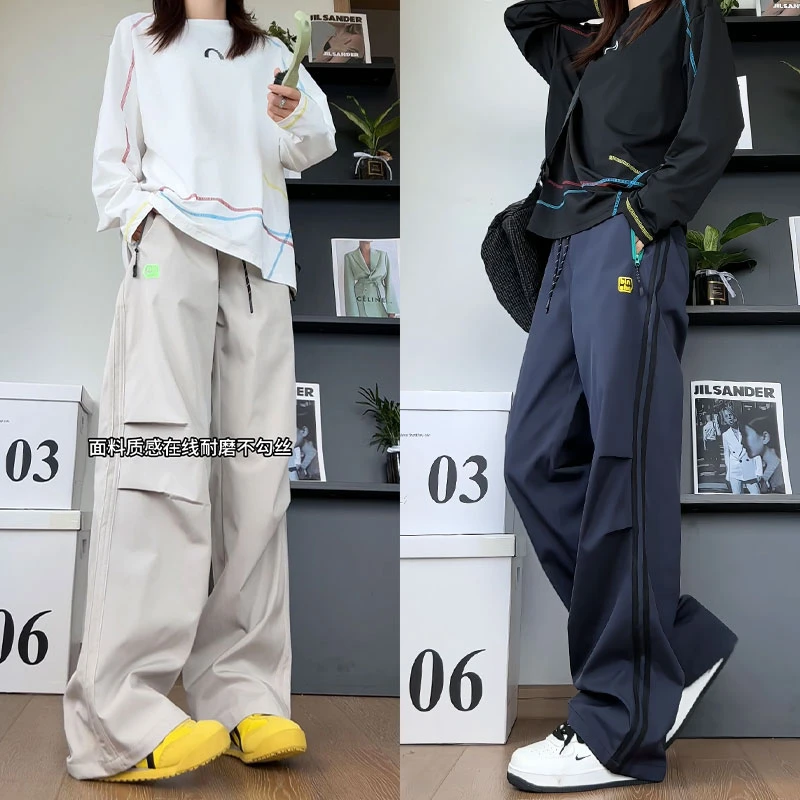 山系冲锋裤秋季新款外防泼水伞兵裤男女同款潮流印花设计休闲长裤