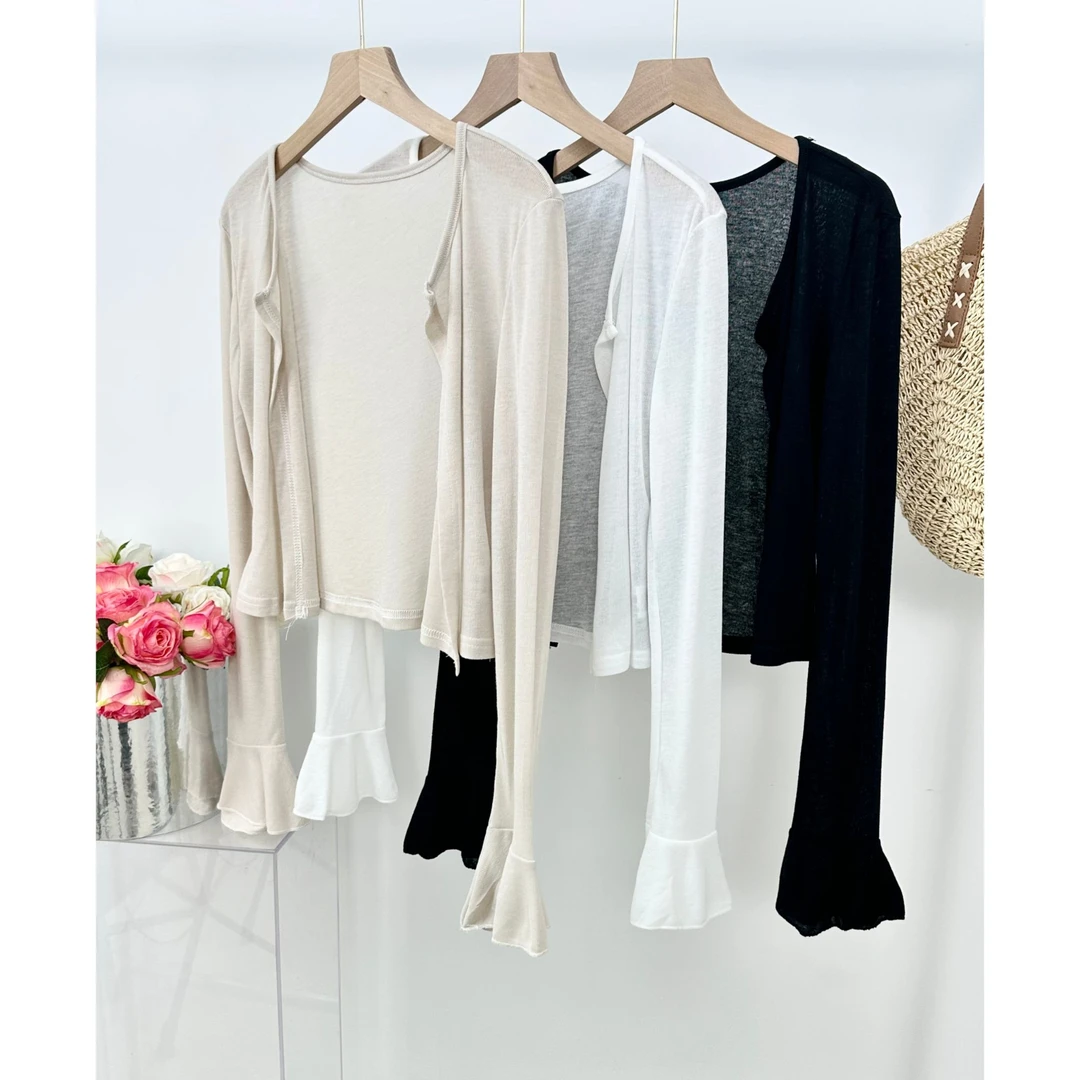 【推荐搭配】KS008夏季百搭遮肉长袖小披肩披肩外搭开衫薄款