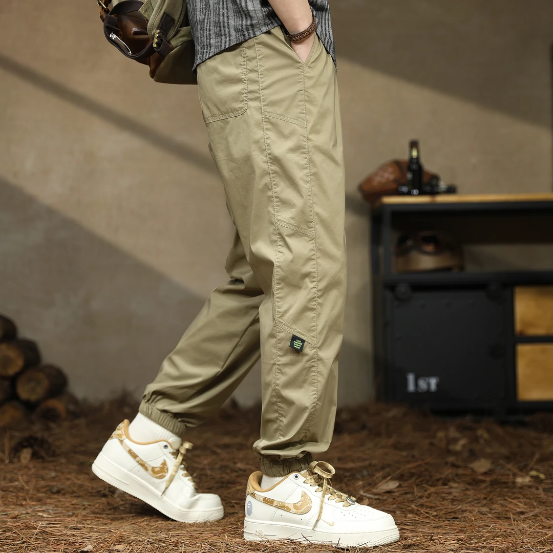 夏季2025工装男士休闲裤潮牌裤子速干运动长裤新款薄款冲锋束脚裤