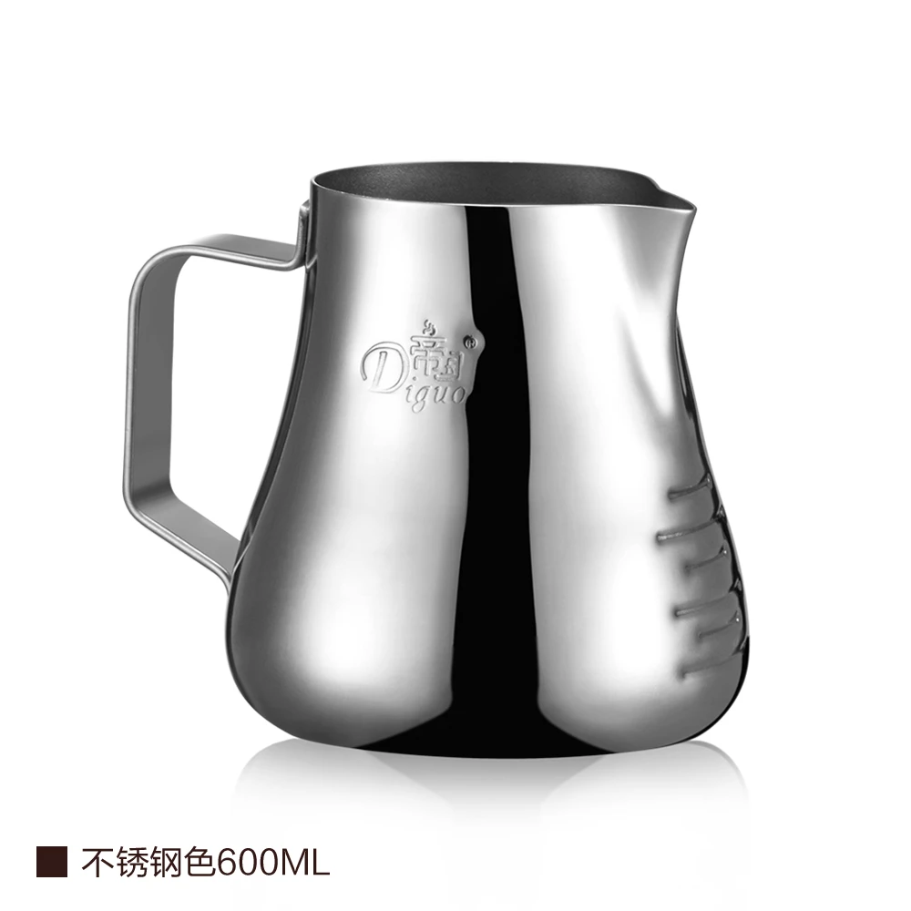 蝶恋花拉花缸尖嘴胖肚不锈钢奶泡杯专业咖啡拉花杯打奶泡器600ml