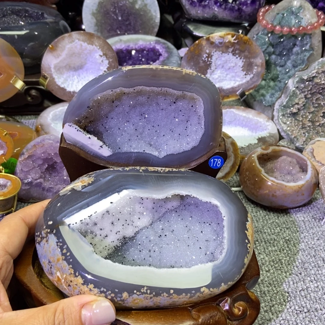 紫晶未镶嵌摆件水晶