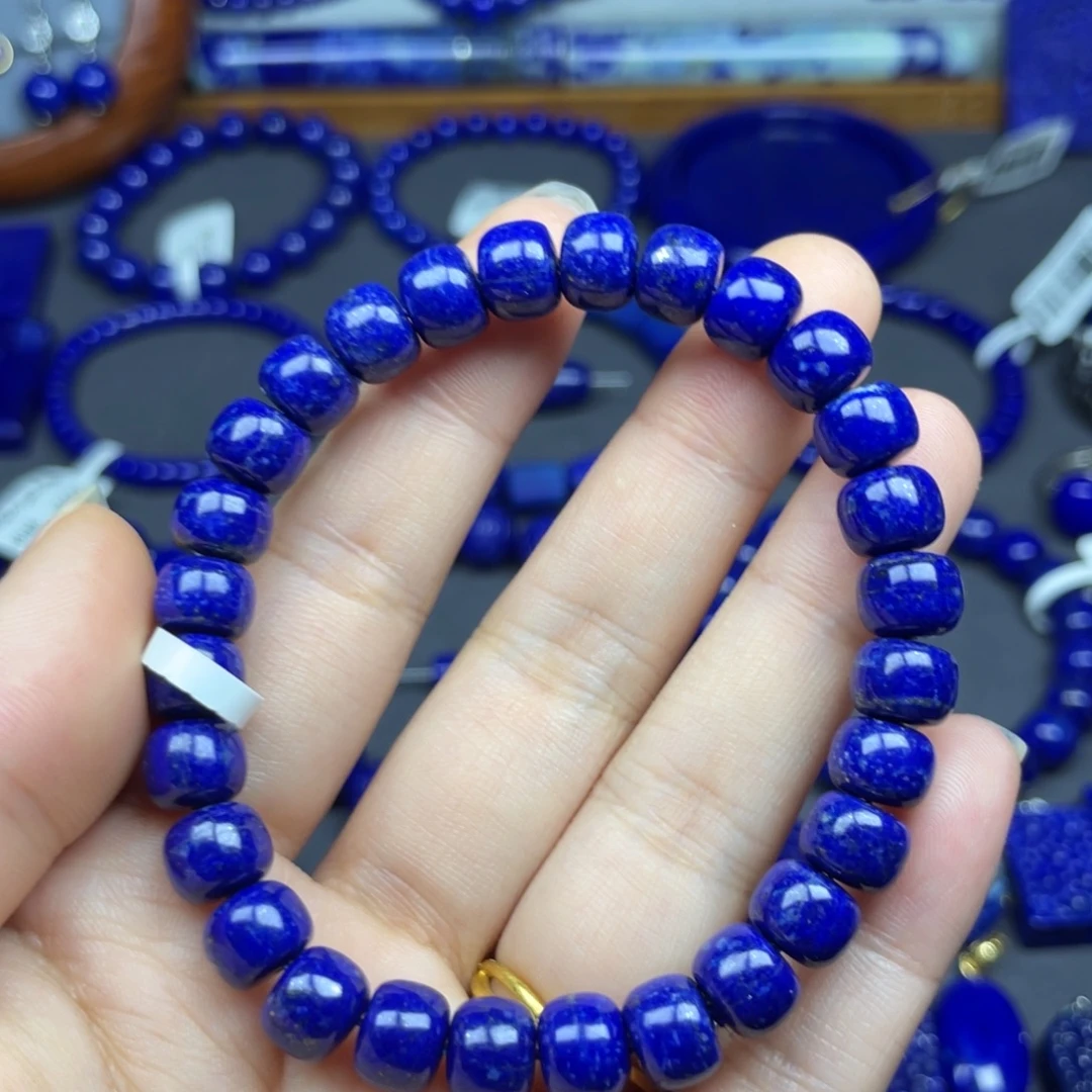 青金石未镶嵌老型手串8+