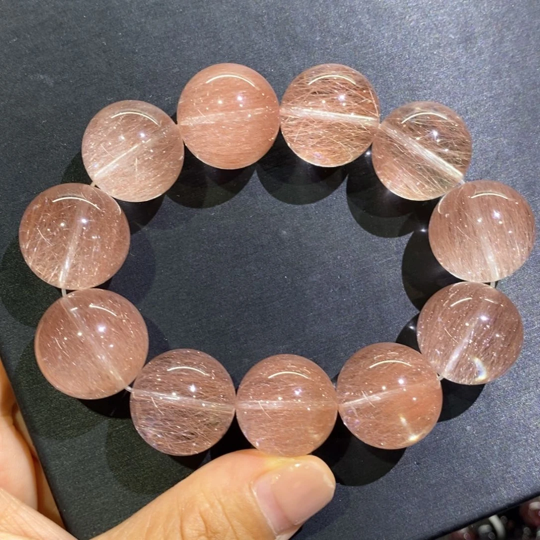 水晶手串未镶嵌钢丝粉18
