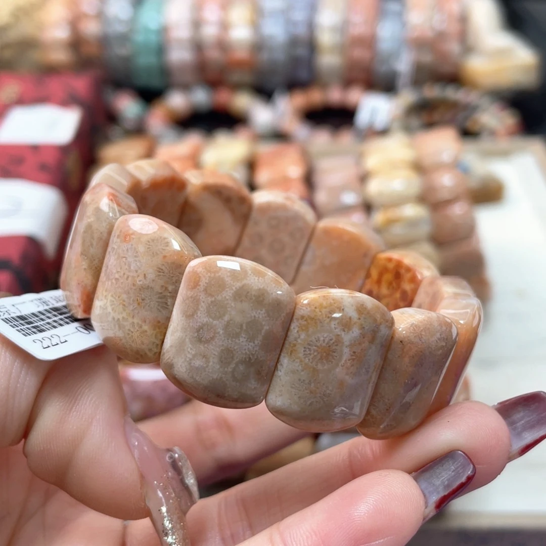 硅化珊瑚（珊瑚玉）手链未镶嵌硕*?873