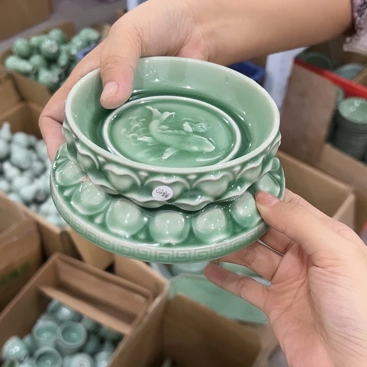 龙泉云间青瓷小米茶器