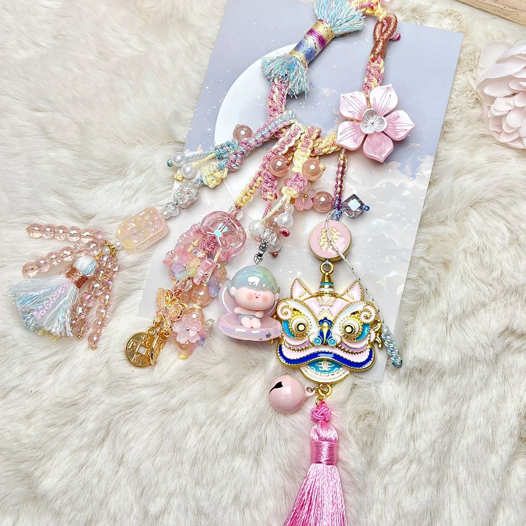 「直播链接」原创手机链萌粒收纳摆件包挂