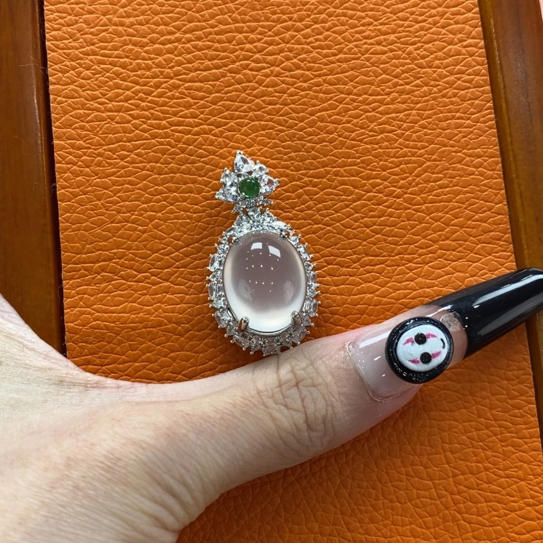 石英质玉吊坠(赠链)银S925镶嵌