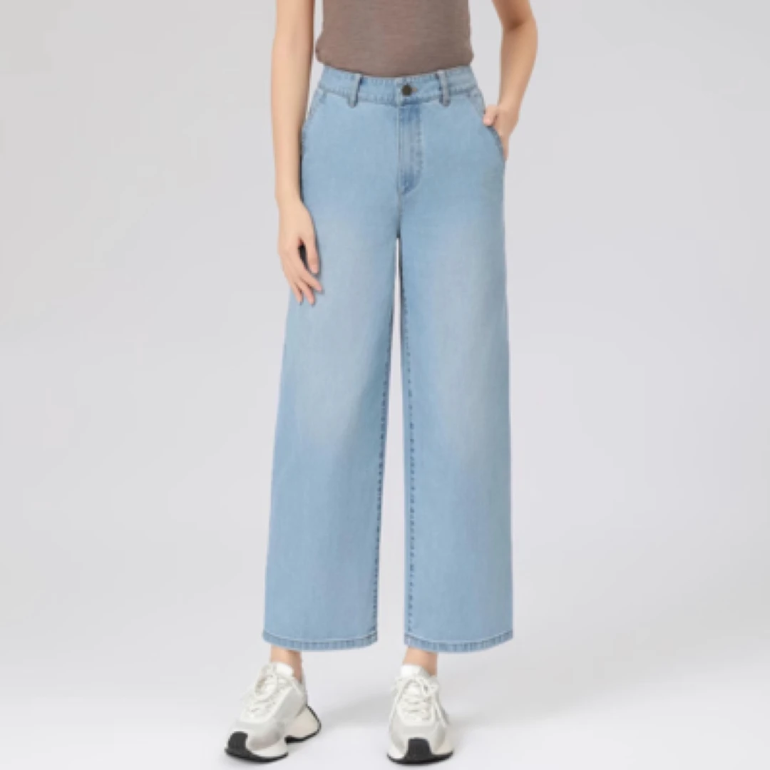 AMASS/阿玛施春季复古经典显高显瘦休闲中高腰水洗牛仔裤510010