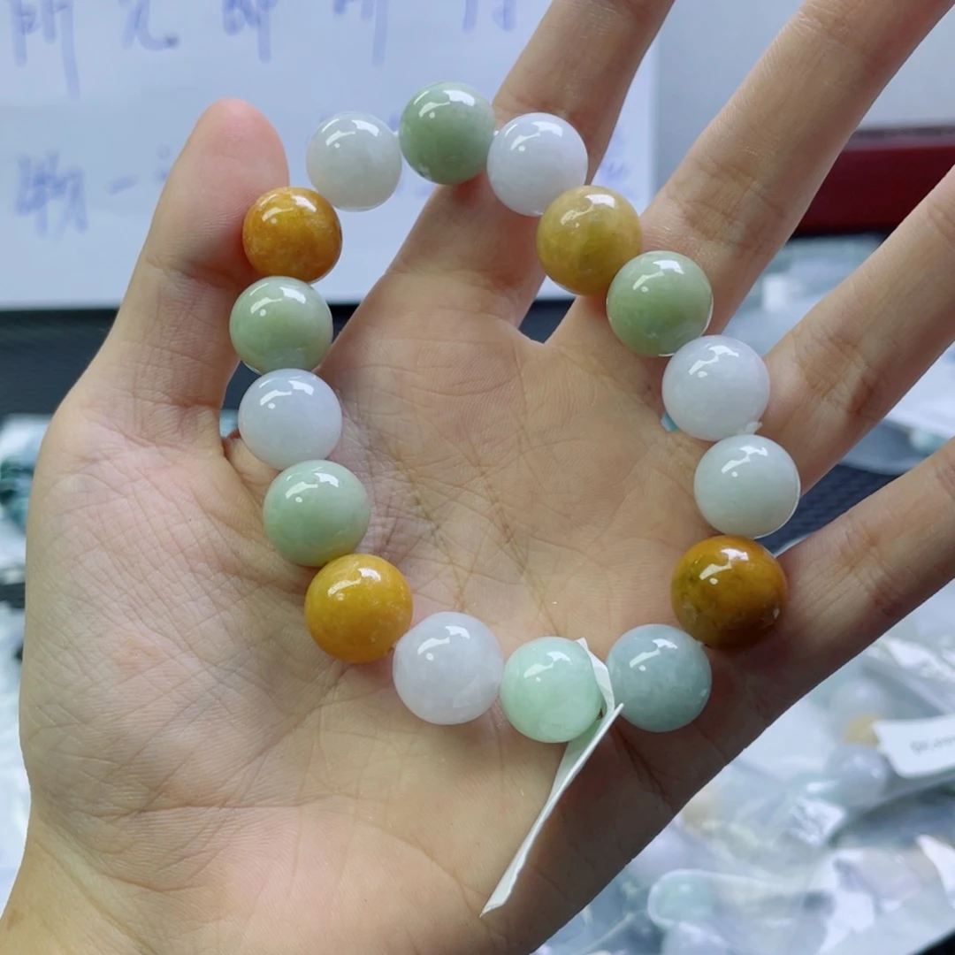 未镶嵌定制翡翠珠串13.5