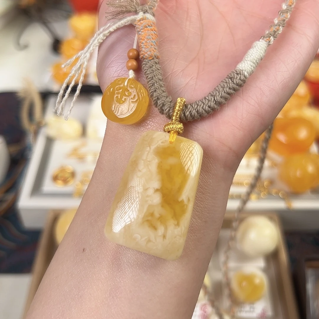 琥珀颈饰未镶嵌蜜蜡无事牌项链蜜蜡项链