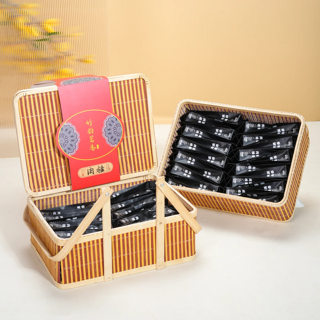 武夷岩茶肉桂竹篮双层不带茶具-384g-1盒