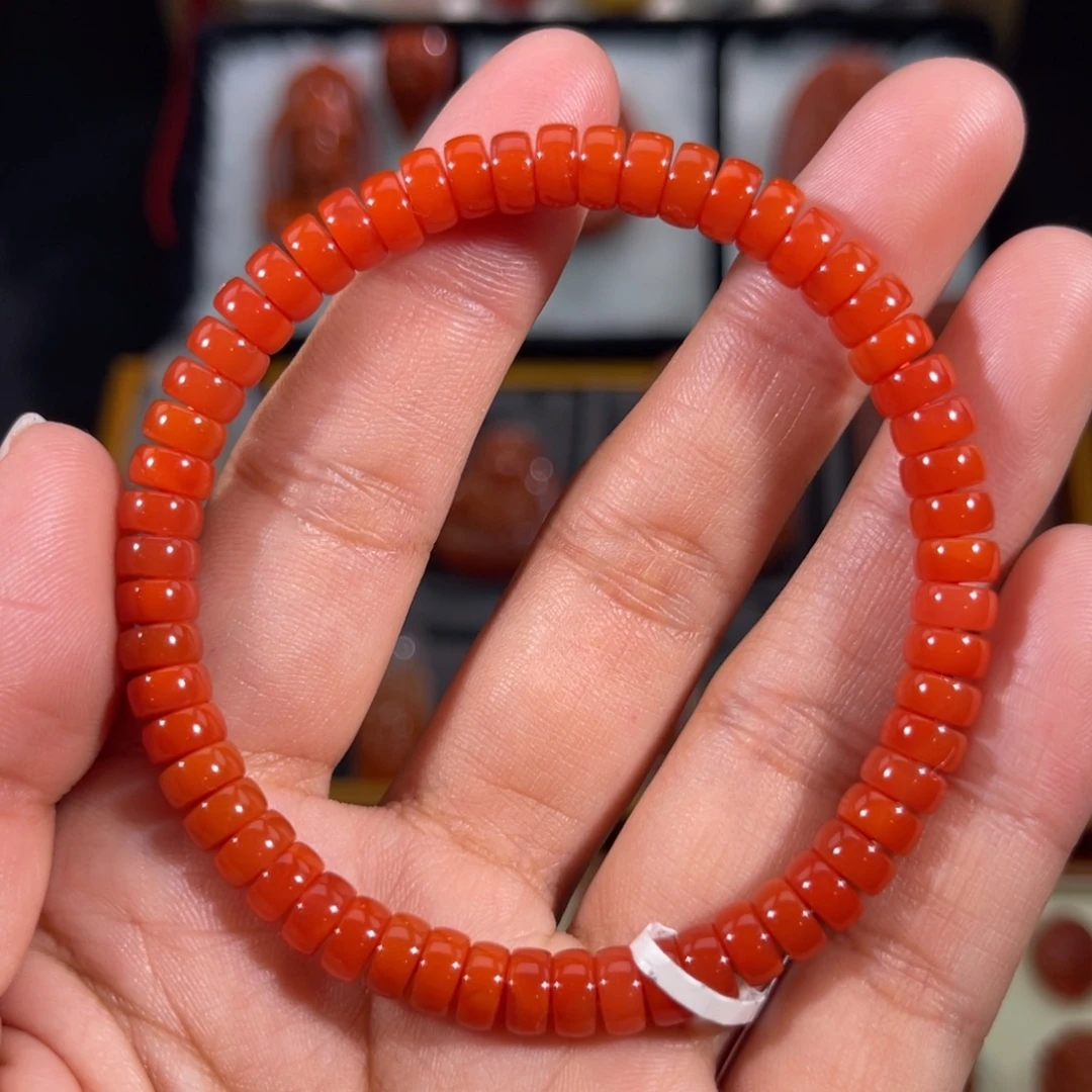 南红玛瑙未镶嵌药片手串6.2左右