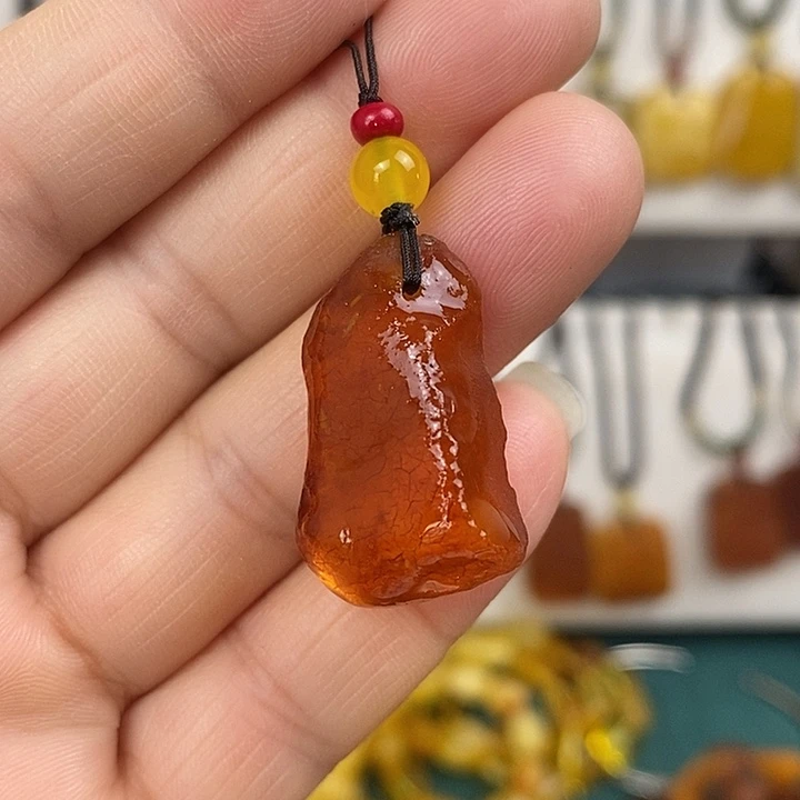 未镶嵌蜜蜡裸石手机挂件