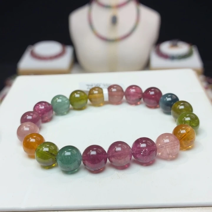 碧玺未镶嵌手链9.2mm±