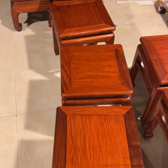 紫檀木类端景台用****9缅花方凳